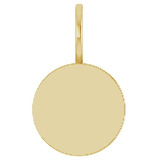 14K Yellow Or White Gold Or Sterling Silver 19 X 11.6 Mm Polished Engravable Disc Charm/Pendant