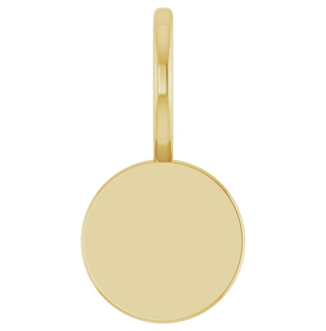 10K Yellow Gold 15 X 7.67 Mm Polished Engravable Disc Charm/Pendant