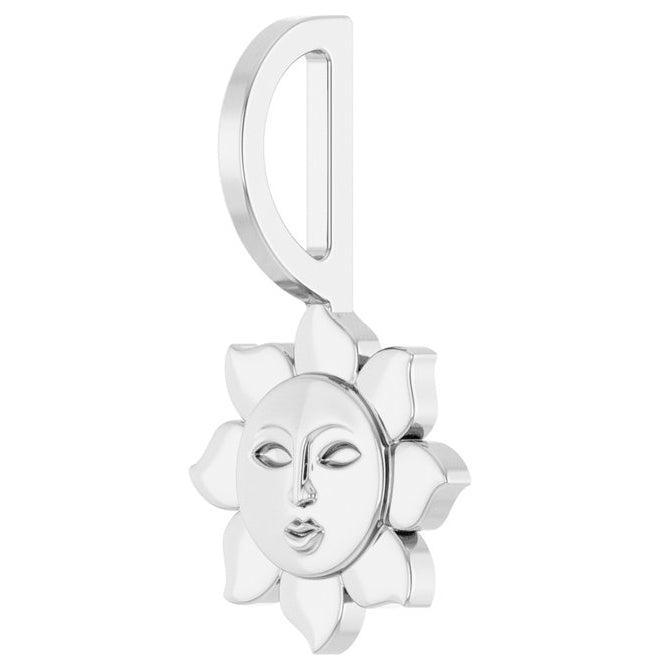 14K White Gold 17.81 X 9.98 Mm Polished Sun Charm/Pendant