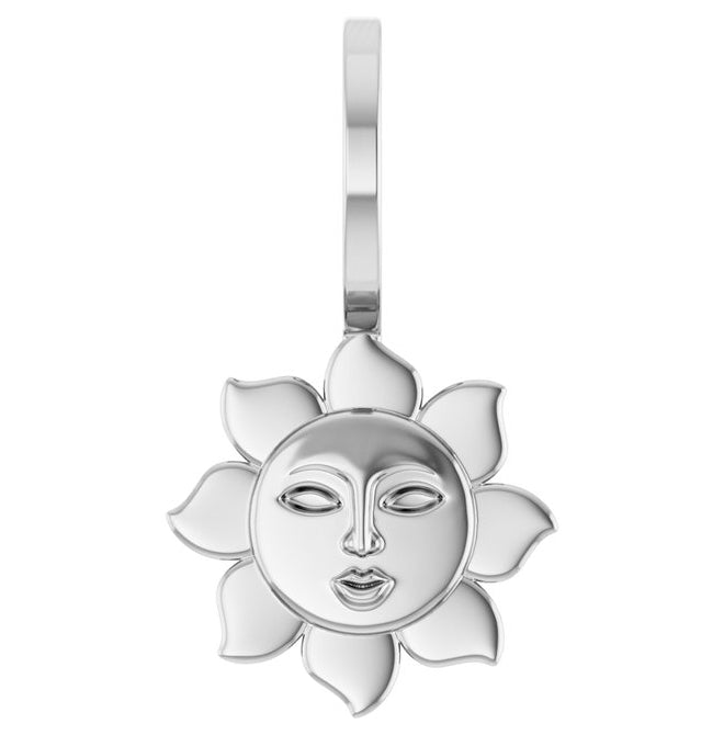 14K White Gold 17.81 X 9.98 Mm Polished Sun Charm/Pendant