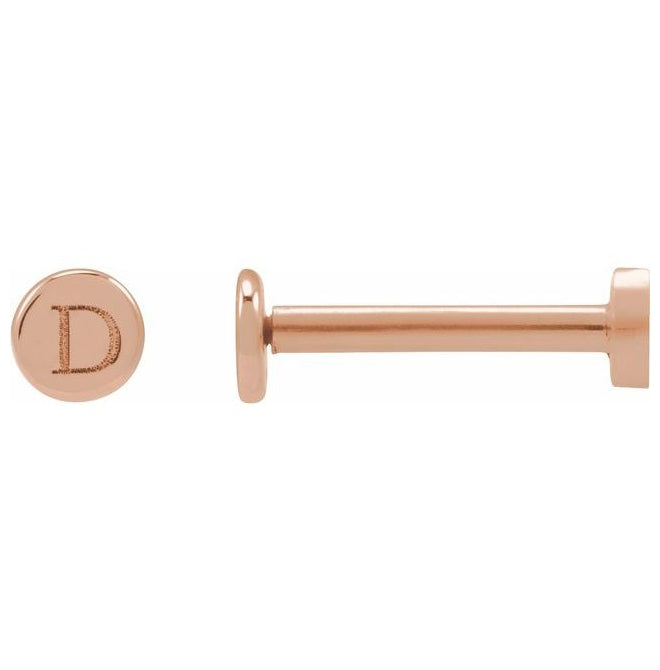 14K Yellow Or Rose Gold 3 X 3 Mm Each Tension Back Polished Engravable Disc Earring With Press Fit Post And Back
