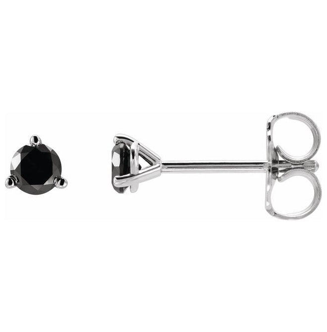 14K White Gold 1 1/8 CTW Natural Black Diamond Earrings