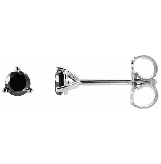 14K White Gold 1 1/8 CTW Natural Black Diamond Earrings