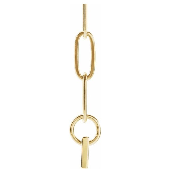 14K Yellow Gold Or Sterling Silver 26 X 3.5 Mm Polished Engravable Bar Necklace