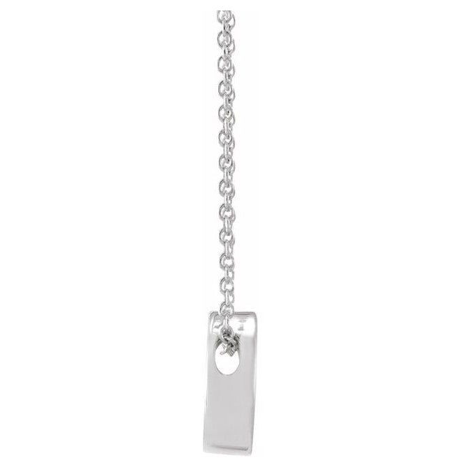 14K White Gold 10 X 10 Mm 16-18 In Polished Engravable Disc Necklace