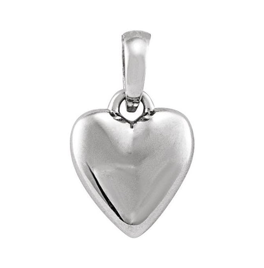 14K White Gold 11.75 X 6.79 Mm Polished Puffed Heart Pendant