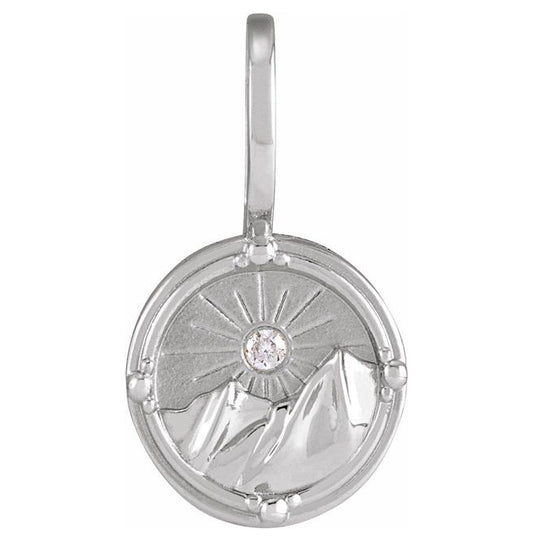 Sterling Silver Earth Round 1.5 Mm I1, G-H Polished .015 Ct Natural Diamond Air Element Charm/Pendant