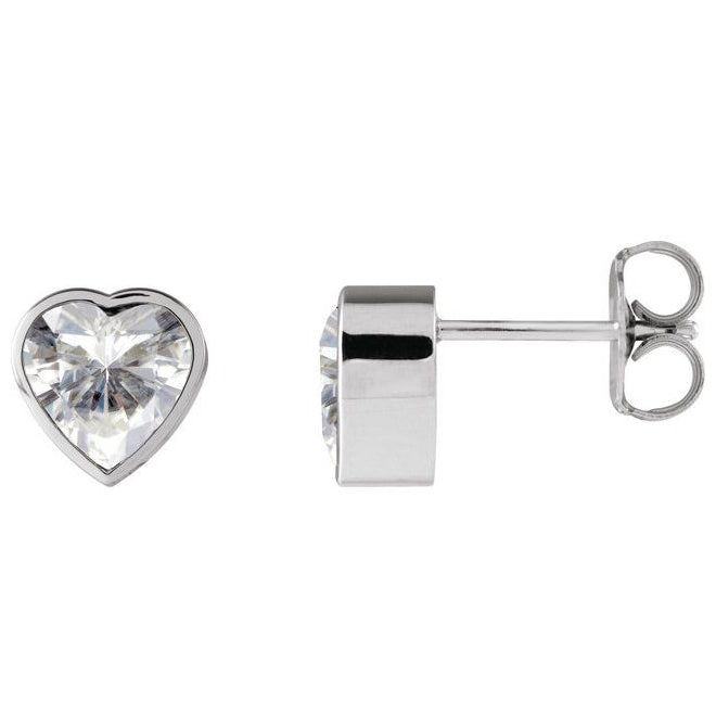 14K White Gold Stuller Lab-Grown Moissanite Stud Earrings