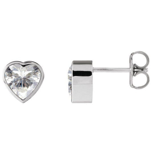 14K White Gold Stuller Lab-Grown Moissanite Stud Earrings