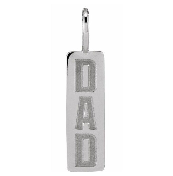 Sterling Silver 27.2 X 6.4 Mm Polished Dad Pendant