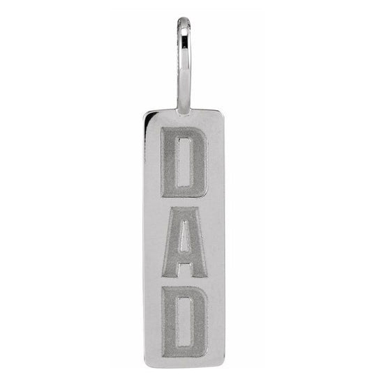 Sterling Silver 27.2 X 6.4 Mm Polished Dad Pendant