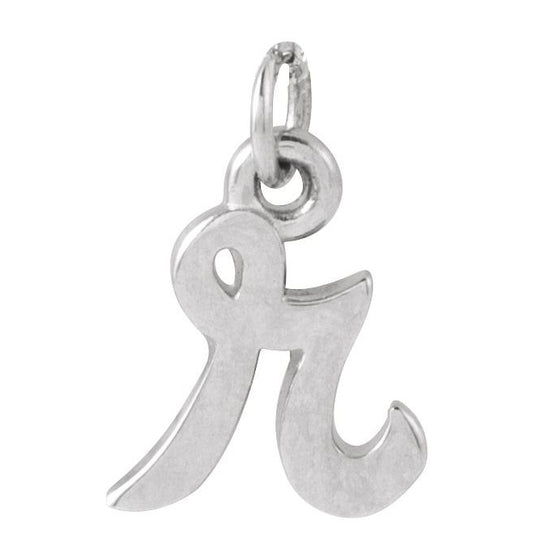 Sterling Silver 7.9 X 6.45 Mm Polished Petite Initial R Pendant