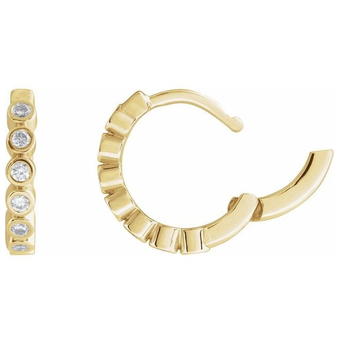 14K Yellow Or White Gold Round  18 Mm 2.2 Mm 1.5Mm  Vs, F+ Pair Hinged Polished 1/4 Ctw Lab-Grown Diamond Hinged Hoop Earrings
