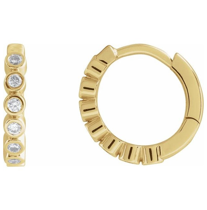 14K Yellow Or White Gold Round  18 Mm 2.2 Mm 1.5Mm  Vs, F+ Pair Hinged Polished 1/4 Ctw Lab-Grown Diamond Hinged Hoop Earrings