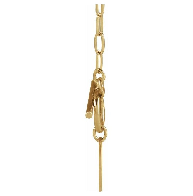 18K Yellow Gold-Plated Sterling Silver Round 15 X 12 Mm 18 In Polished Engravable Round Toggle Style Necklace