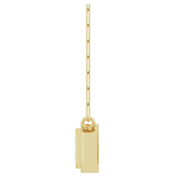 14K Yellow Gold Or Sterling Silver Emerald 5 X 3 Mm 18 In Polished Natural Gem Bezel Set Necklace