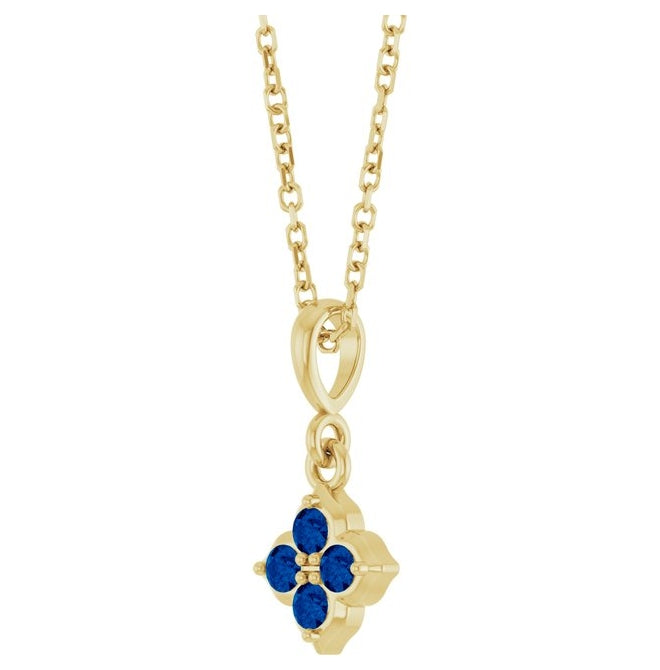 14K Yellow Or White Gold Round 2 Mm 16-18 In Polished Lab-Grown Gem Four Stone Necklace