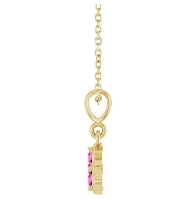 14K Yellow Or White Gold Round 2 Mm 16-18 In Polished Lab-Grown Gem Four Stone Necklace
