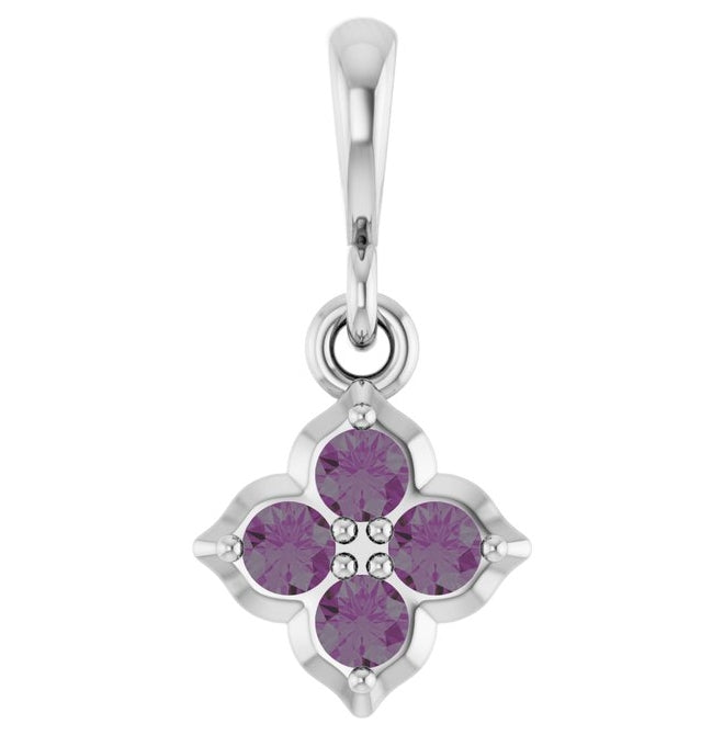 14K Yellow Or White Gold Round 2 Mm Polished Lab-Grown Gem Four Stone Pendant