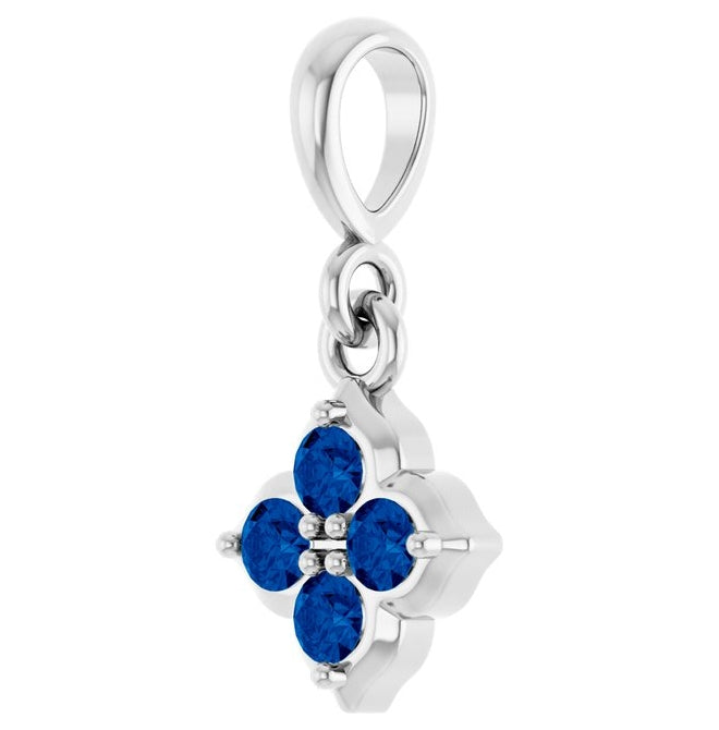 14K Yellow Or White Gold Round 2 Mm Polished Lab-Grown Gem Four Stone Pendant