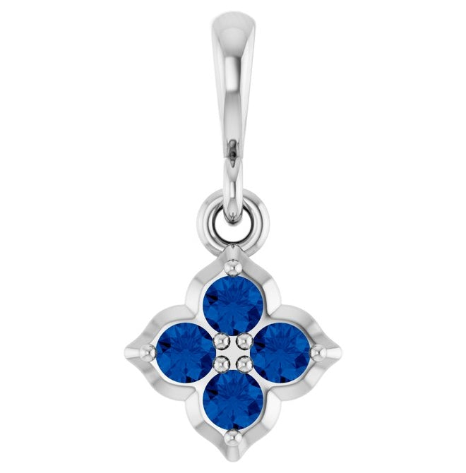 14K Yellow Or White Gold Round 2 Mm Polished Lab-Grown Gem Four Stone Pendant