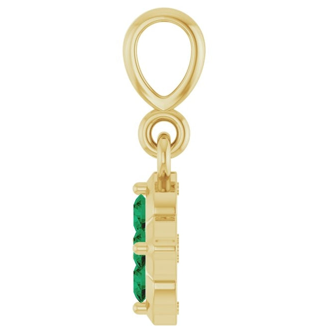 14K Yellow Or White Gold Round 2 Mm Polished Lab-Grown Gem Four Stone Pendant