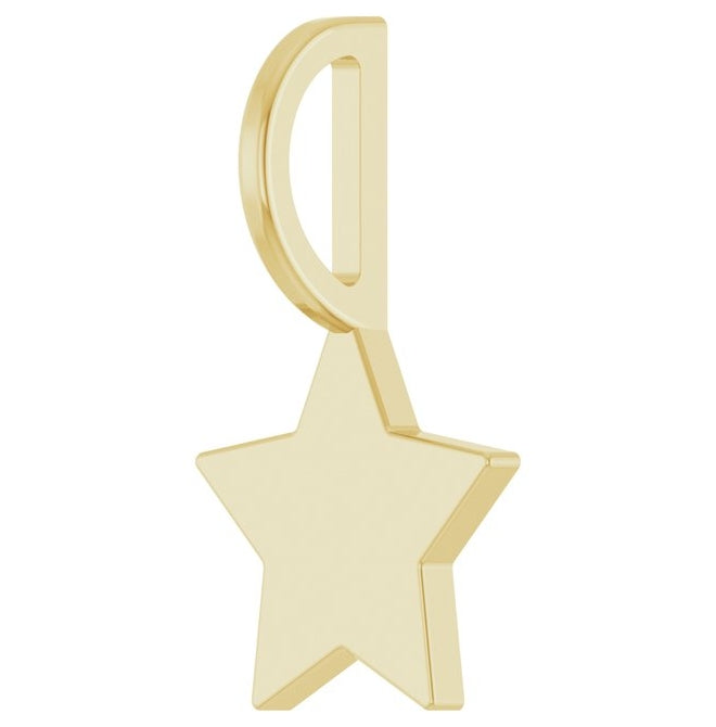 10K Yellow Gold 17.4 X 10.2 Mm Polished Engravable Star Charm/Pendant