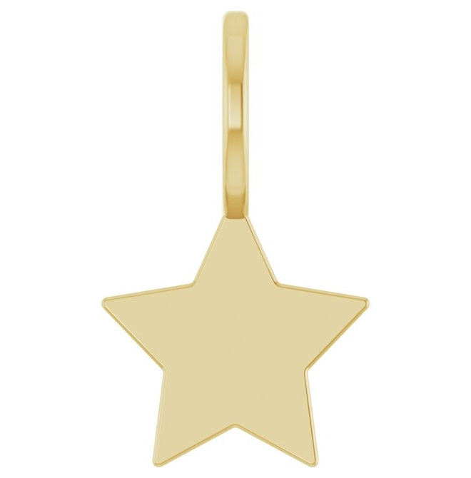10K Yellow Gold 17.4 X 10.2 Mm Polished Engravable Star Charm/Pendant