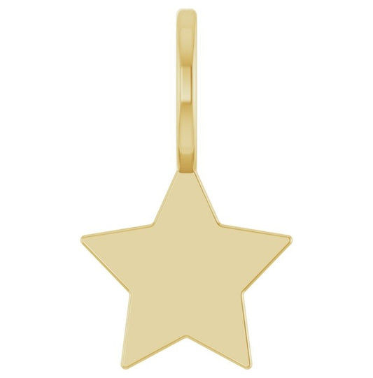 10K Yellow Gold 17.4 X 10.2 Mm Polished Engravable Star Charm/Pendant