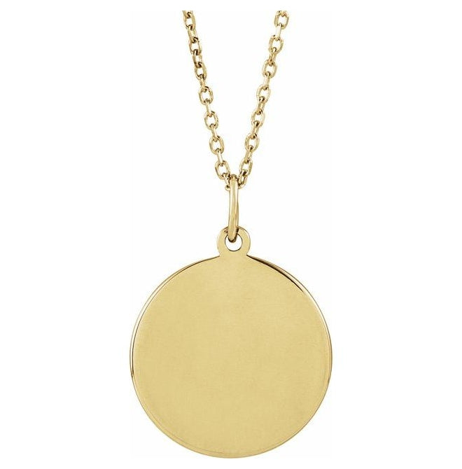14K Yellow Gold 21.1 X 15 Mm 16-18 In Polished Engravable Necklace