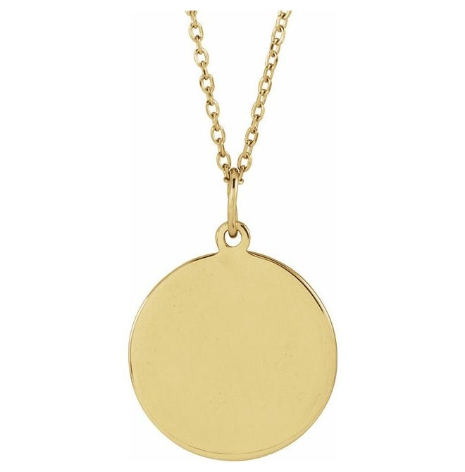 14K Yellow Gold 21.1 X 15 Mm 16-18 In Polished Engravable Necklace