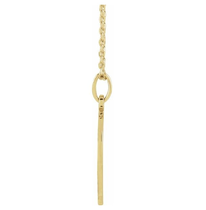 14K Yellow Gold 21.1 X 15 Mm 16-18 In Polished Engravable Necklace