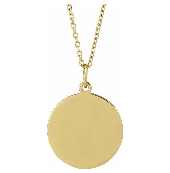 14K Yellow Gold 21.1 X 15 Mm 16-18 In Polished Engravable Necklace