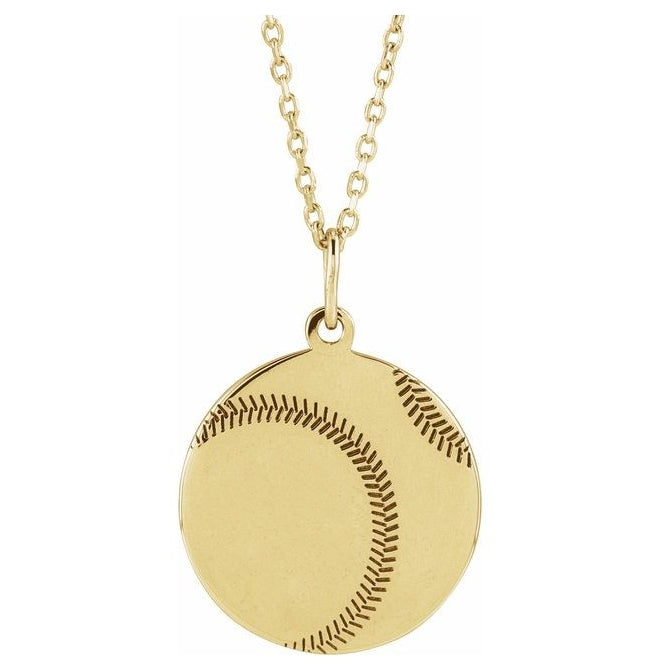 14K Yellow Gold 21.1 X 15 Mm 16-18 In Polished Engravable Necklace