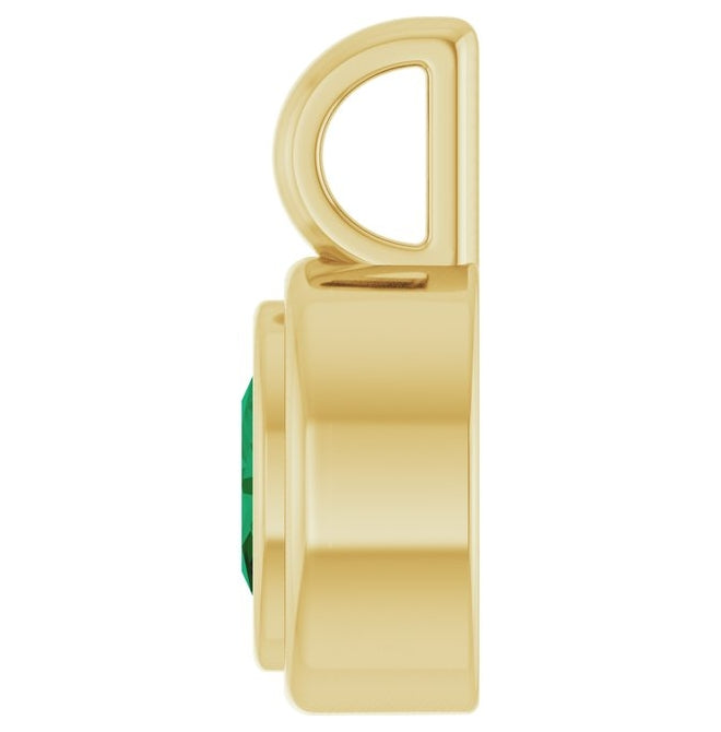 14K Yellow Gold Oval Polished Lab-Grown Diamond Charm/Pendant