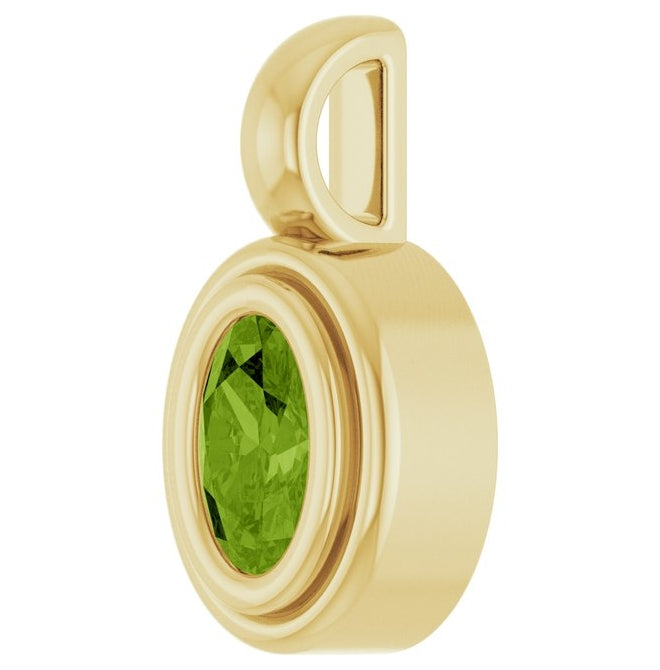 14K Yellow Gold Oval Polished Natural Gem Charm/Pendant