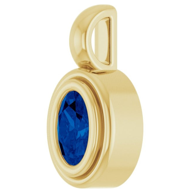 14K Yellow Gold Oval Polished Lab-Grown Diamond Charm/Pendant