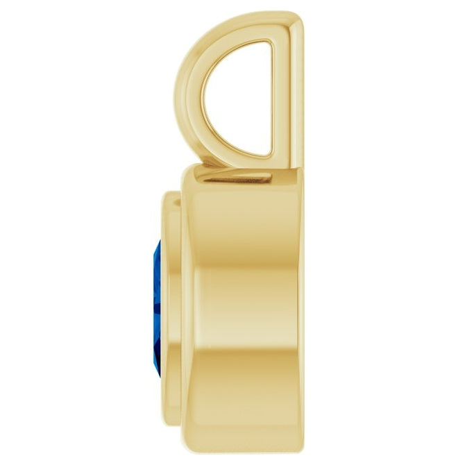 14K Yellow Gold Oval Polished Lab-Grown Diamond Charm/Pendant