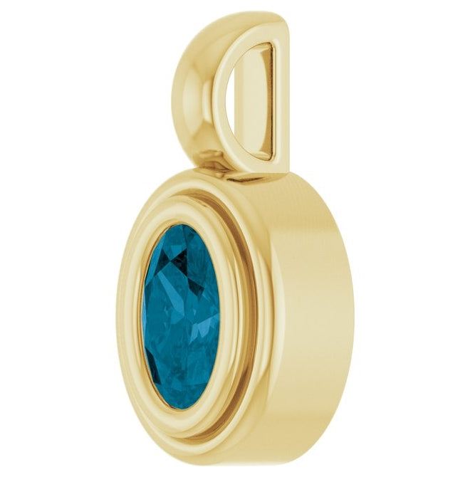 14K Yellow Gold Oval Polished Natural Gem Charm/Pendant