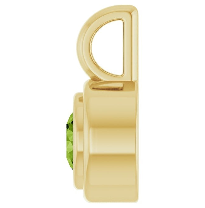 14K Yellow Gold Round Polished Natural Gemstone Charm/Pendant