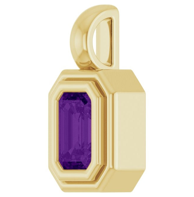 14K Yellow Gold Emerald  5 X 3 Mm Polished Natural Gemstone Charm/Pendant