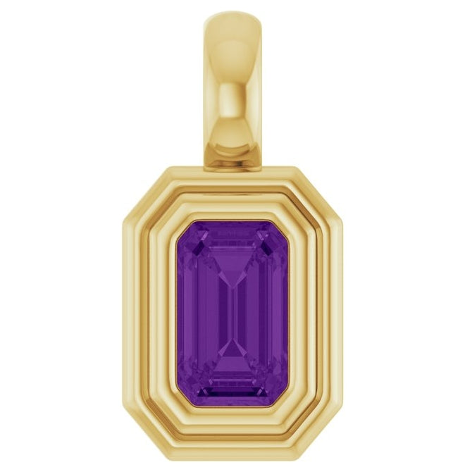14K Yellow Gold Emerald  5 X 3 Mm Polished Natural Gemstone Charm/Pendant