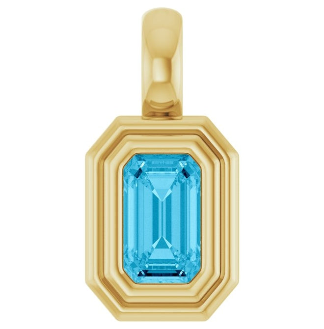 14K Yellow Gold Emerald  5 X 3 Mm Polished Natural Gemstone Charm/Pendant