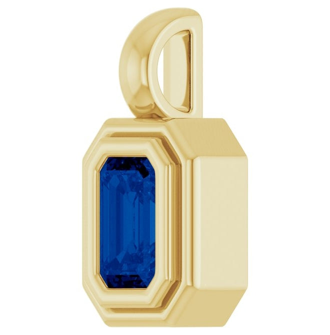 14K Yellow Gold Emerald  5 X 3 Mm Polished Natural Gemstone Charm/Pendant
