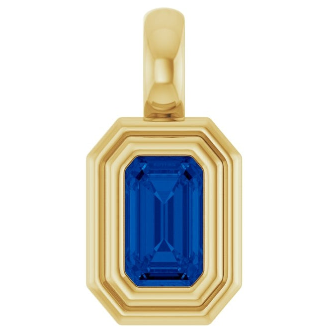 14K Yellow Gold Emerald  5 X 3 Mm Polished Natural Gemstone Charm/Pendant