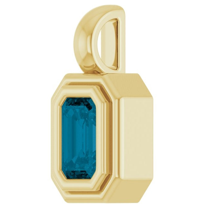14K Yellow Gold Emerald  5 X 3 Mm Polished Natural Gemstone Charm/Pendant