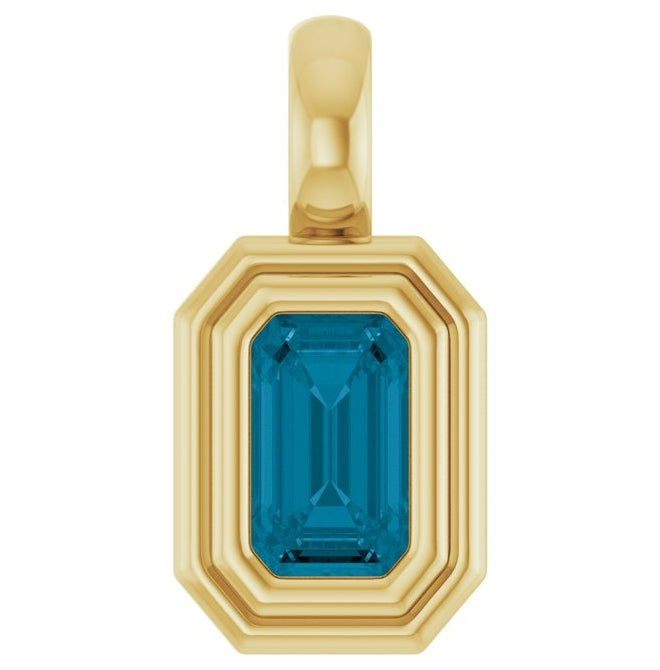 14K Yellow Gold Emerald  5 X 3 Mm Polished Natural Gemstone Charm/Pendant