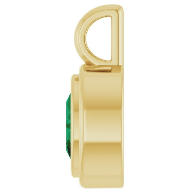 14K Yellow Gold Oval Polished Lab-Grown Diamond Charm/Pendant