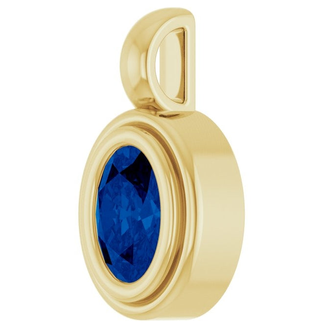 14K Yellow Gold Oval Polished Lab-Grown Diamond Charm/Pendant