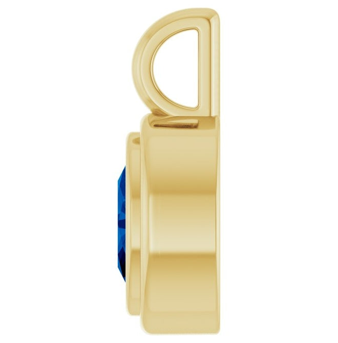 14K Yellow Gold Oval Polished Lab-Grown Diamond Charm/Pendant